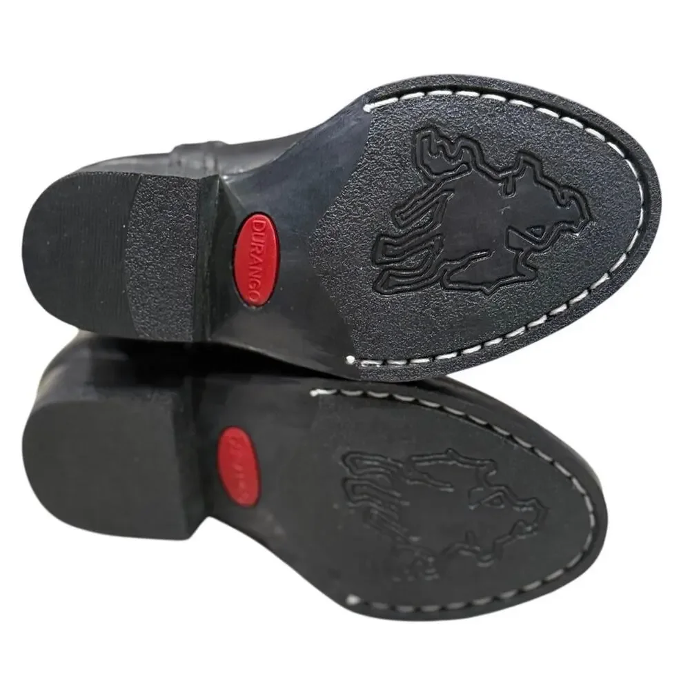 Vintage 90s Durango Kids 6C Cowboy Boots Shades of the Old West Black Leather